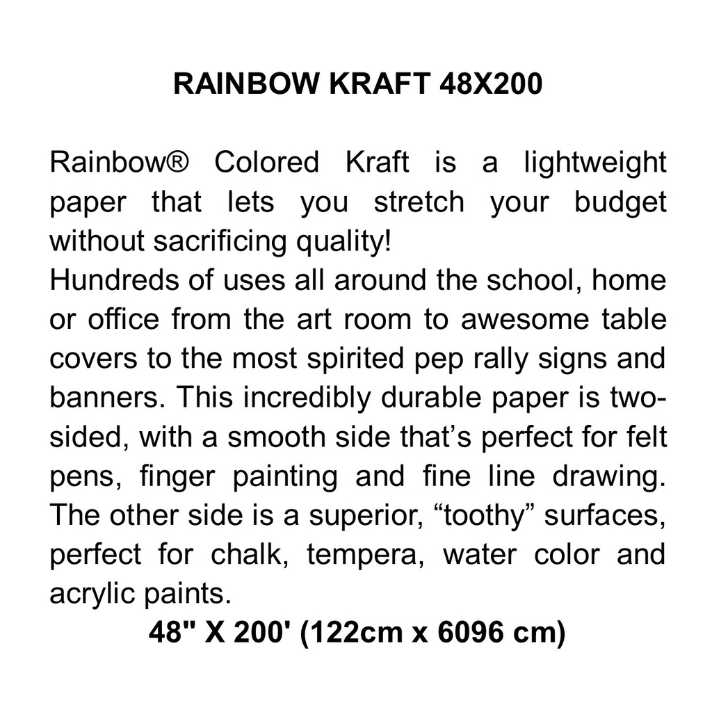 RAINBOW KRAFT 48X200 CANARY (YELLOW)