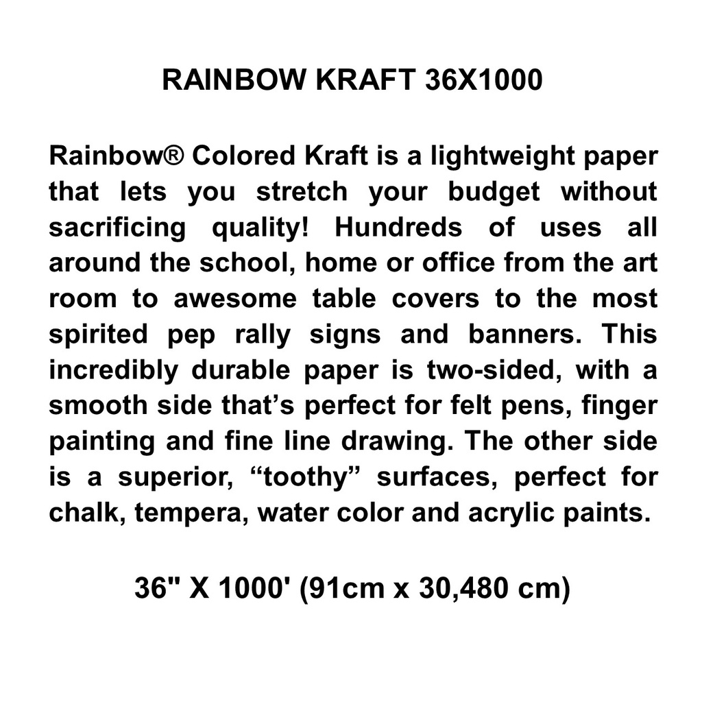 RAINBOW KRAFT 36X1000 CANARY (YELLOW)