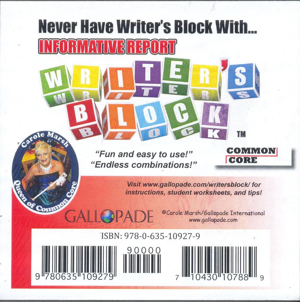 WRITERS BLOCK SET OF ALL 5