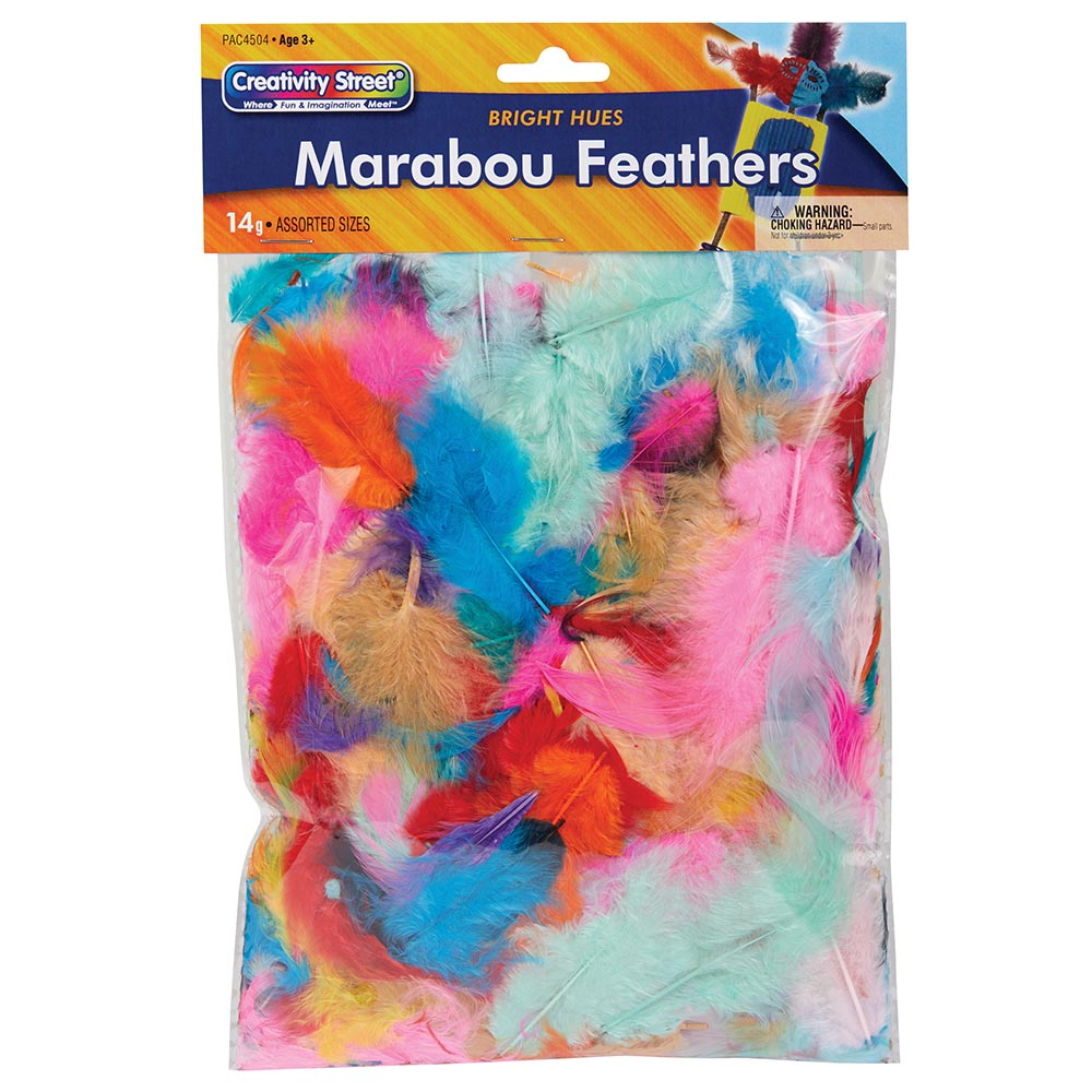 CREATIVITY STREET MARABOU FEATHERS ASSORTED SIZES BRIGHT HUES 14 GRAMS
