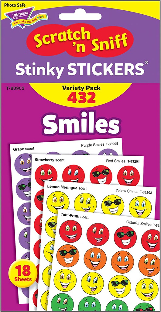 Smiles, Asst scents Scratch 'n Sniff Stinky Stickers (432 Stickers)