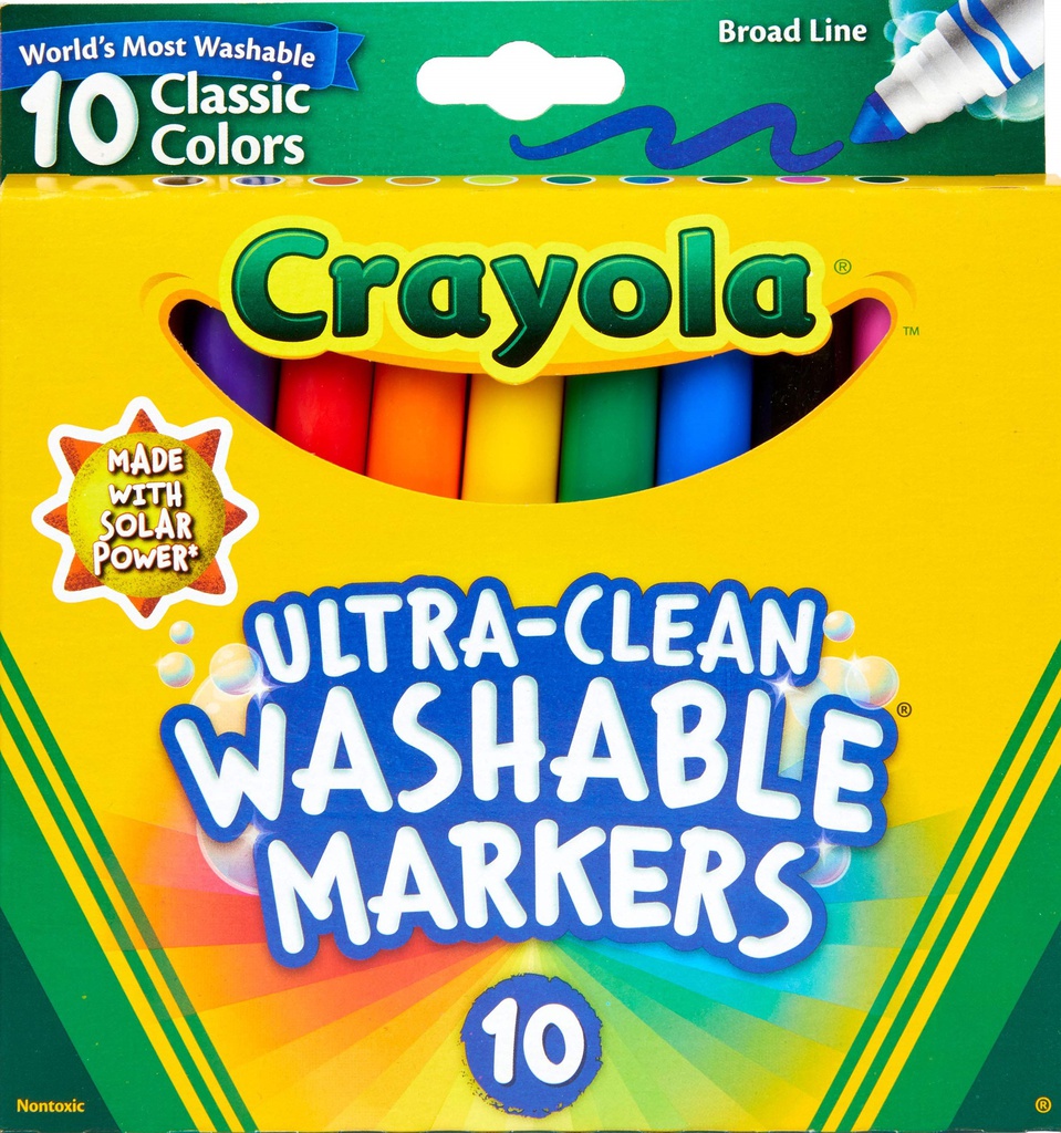 WASHABLE COLOR MAX MARKERS BROAD LINE ULTRA-CLEAN 10CT