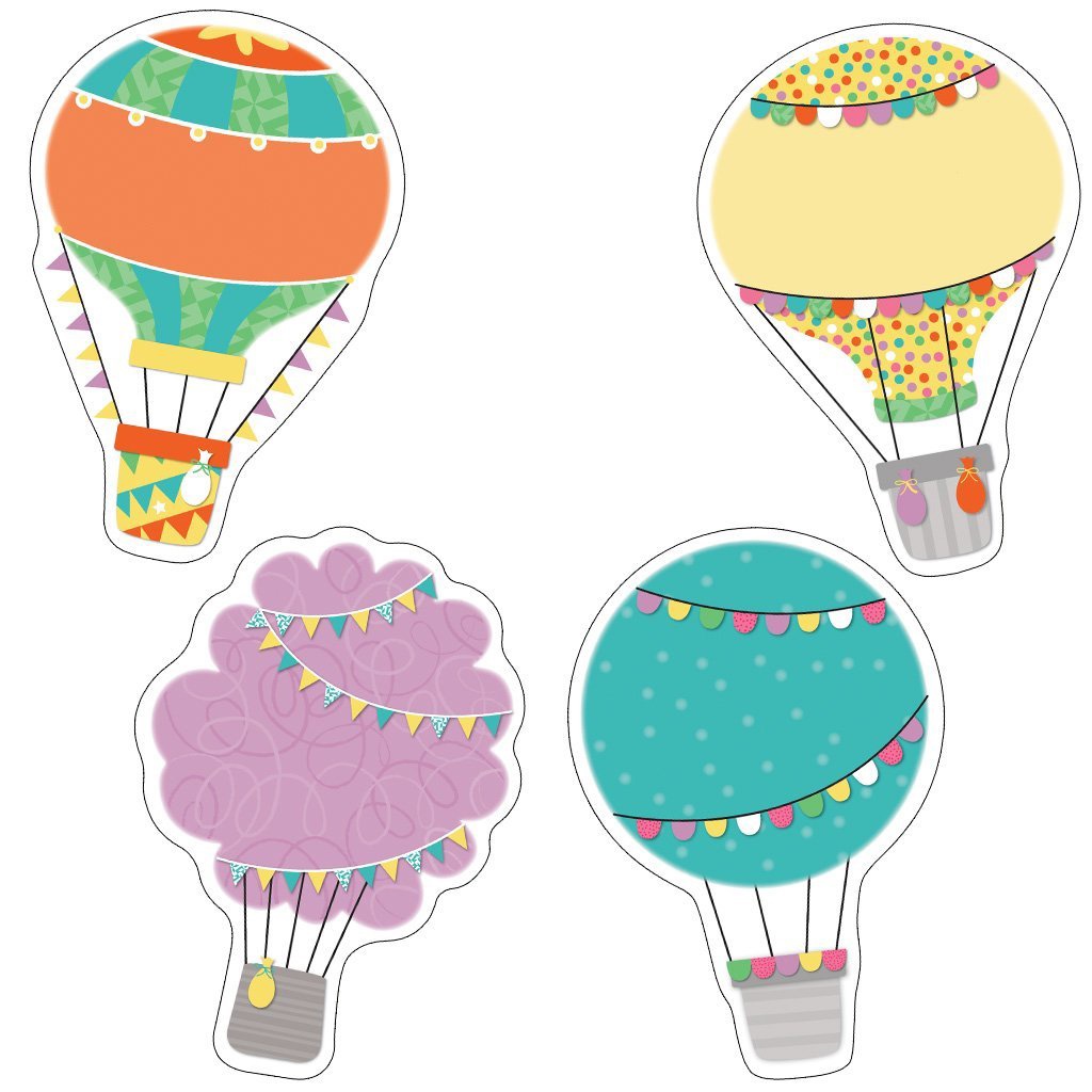 Up and Away Hot Air Balloons Colorful Accents Assorted (approx 6&quot;) 15.2cm