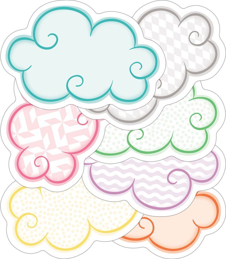 Up and Away Clouds Mini Colorful Accents Assorted 3.5''x2.3''(8.8cmx5.8cm)  (36 pcs)