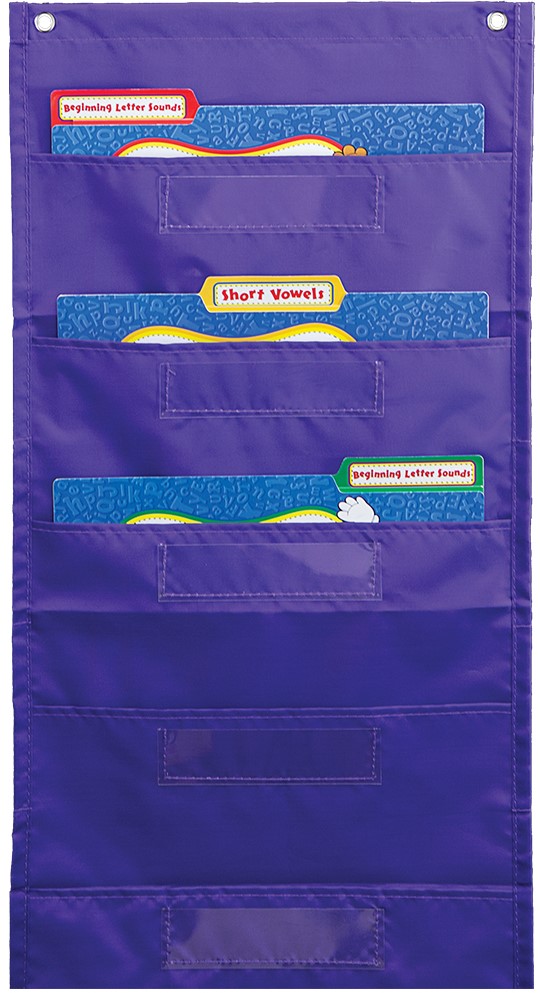 Purple File Folder Storage Pocket Chart (14''x32'')(35.5cmx81.2cm)