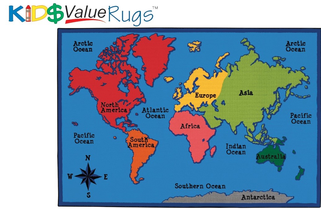 World Map 6'x9' (1.83m x 2.75m)