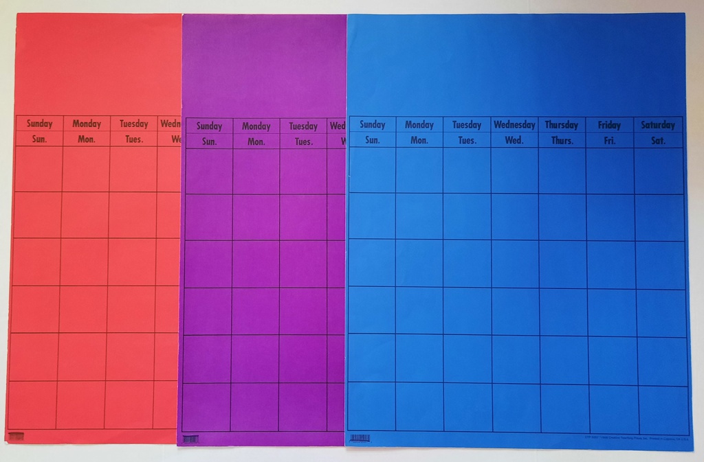 Purple Large Vertical Calendar Chart (56cmx 72cm)