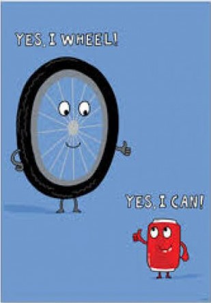 YES, I WHEEL! YES, I CAN! SO MUCH PUN! INSPIRE U POSTER 13.3''x19''(33.7cmx48.2cm)