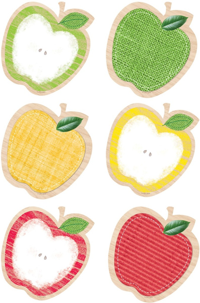 Upcycle Style Apples Accents 6 designs 6 of each  6''(15cm)(36 pcs)