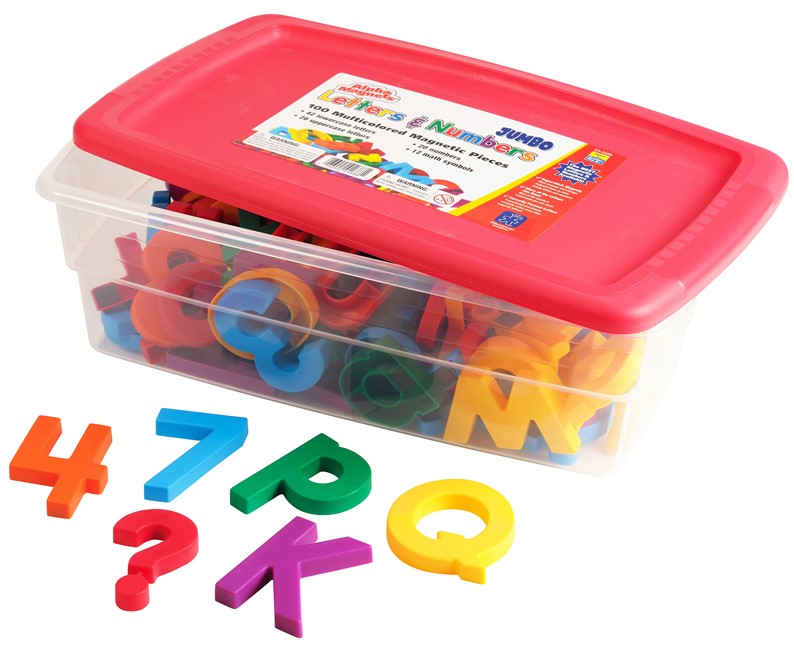 AlphaMagnets &amp; MathMagnets Combo - Jumbo Multicolor Letters &amp; Numbers (100 pcs)