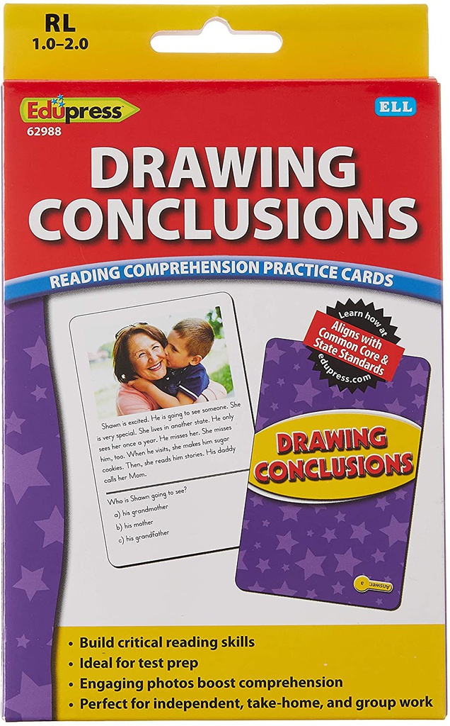 Reading Comprehension Practice Cards: Drawing Conclusions (Yellow Level)(54cards)