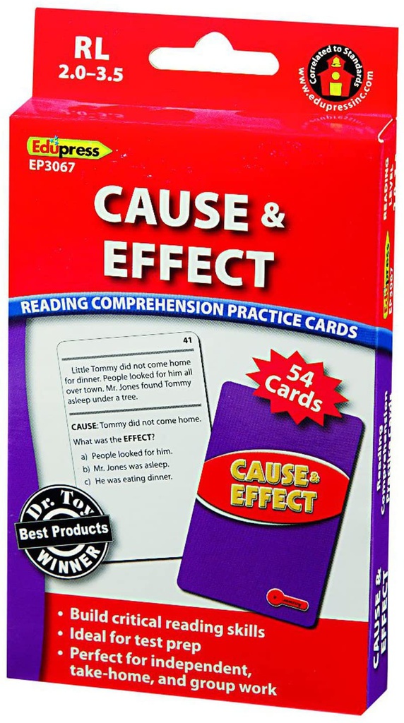 Reading Comprehension Practice Cards: Cause &amp; Effect (Red Level) (54cards)