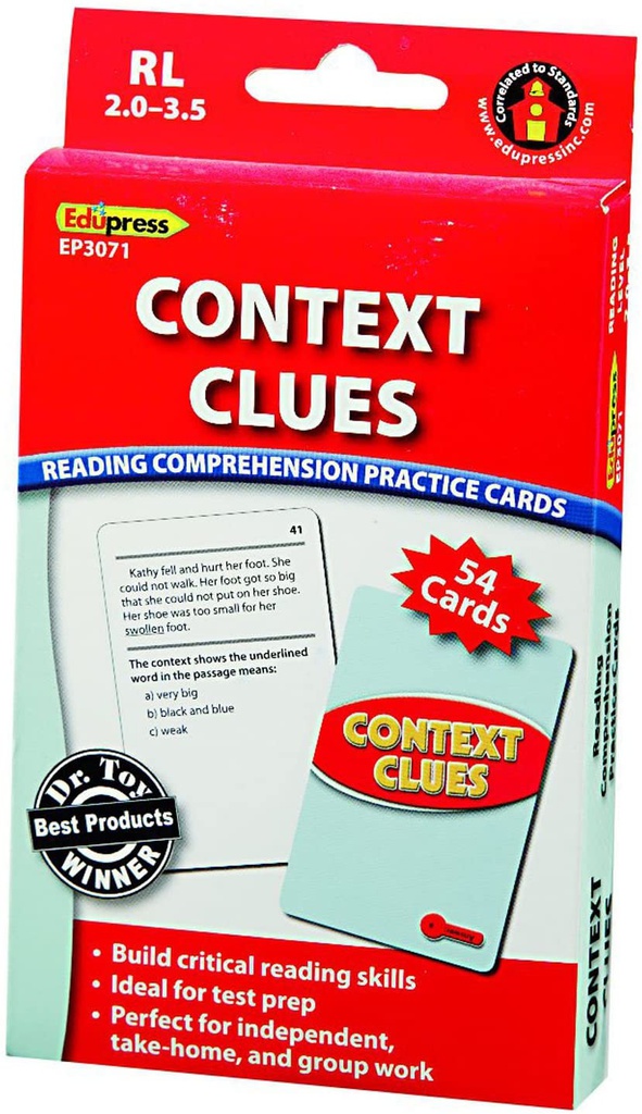 Reading Comprehension Practice Cards: Context Clues (Red Level)(54cards)