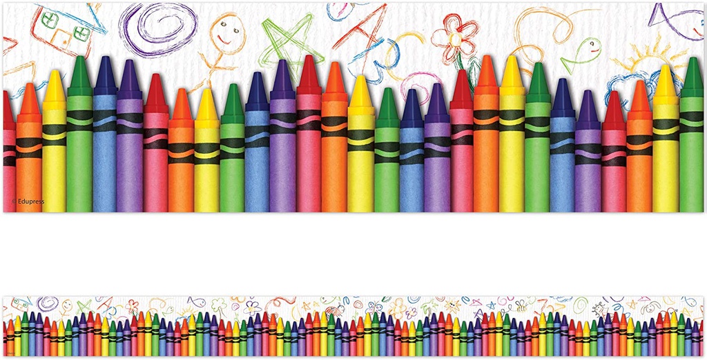 Crayons Straight Border Trim (11strips)(35ft=10.9m)