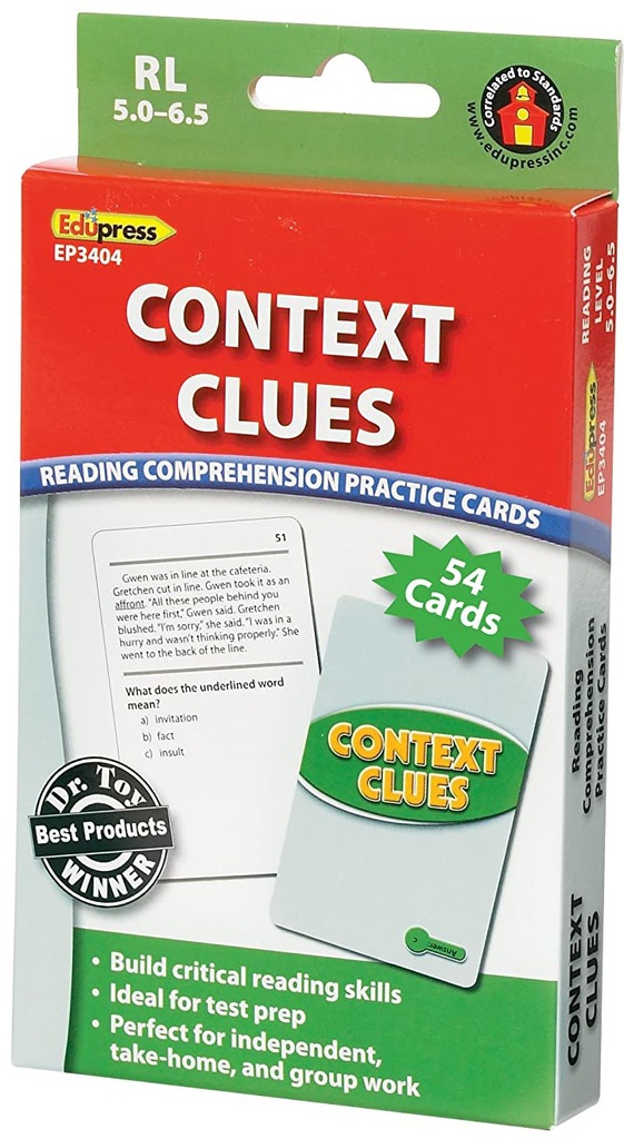 Reading Comprehension Practice Cards: Context Clues (Green Level)(54cards)