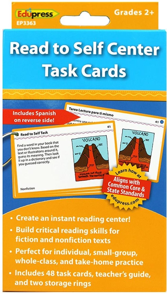 Literacy Center Task Cards, Read to Self Center (48 cards)