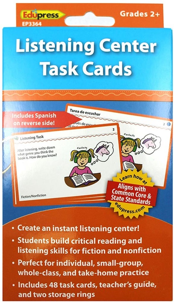 Literacy Center Task Cards, Listening Center Gr.2 + (48 cards)