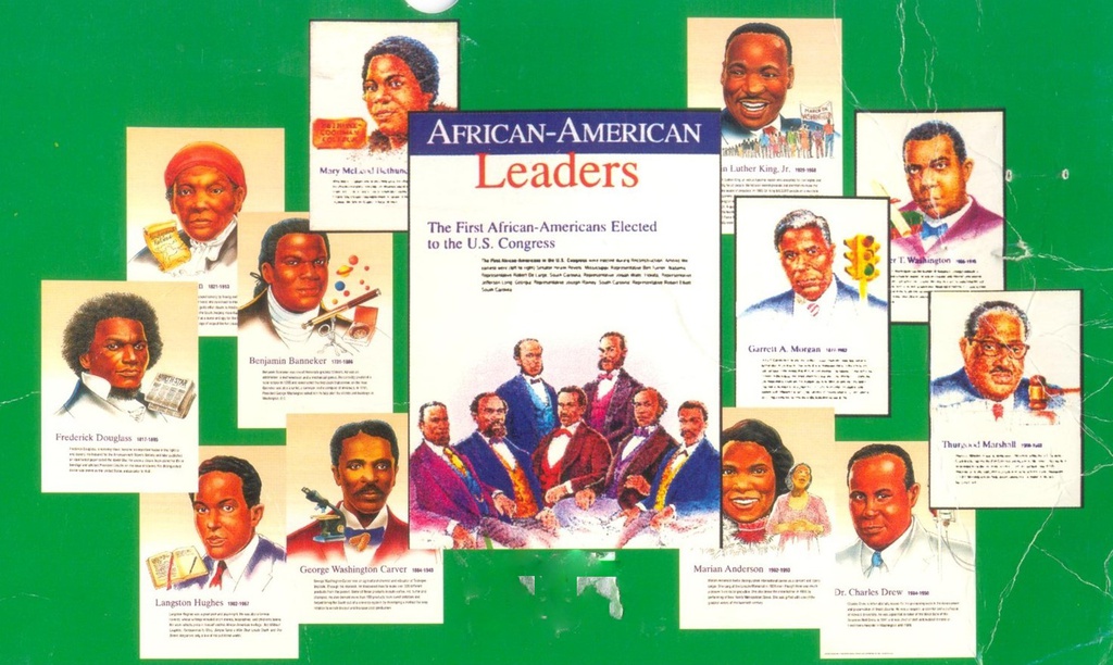 African American Leaders Bulletin Board Set (12 posters 1 Chart)