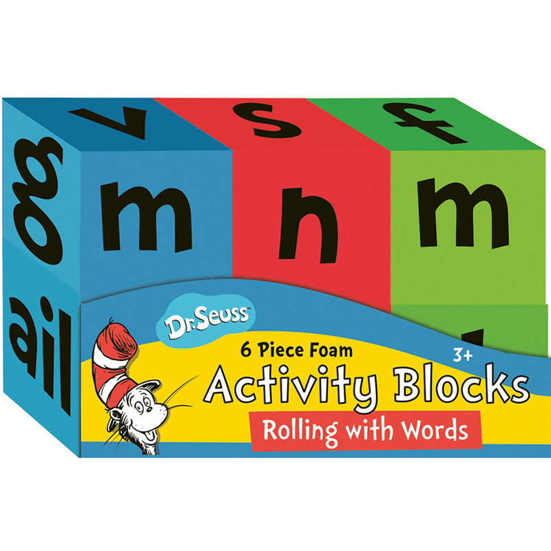 DR SEUSS FOAM ACTIVITY BLOCKS ROLLING w/WORDS MANIPULATIVES(6 foam blocks)