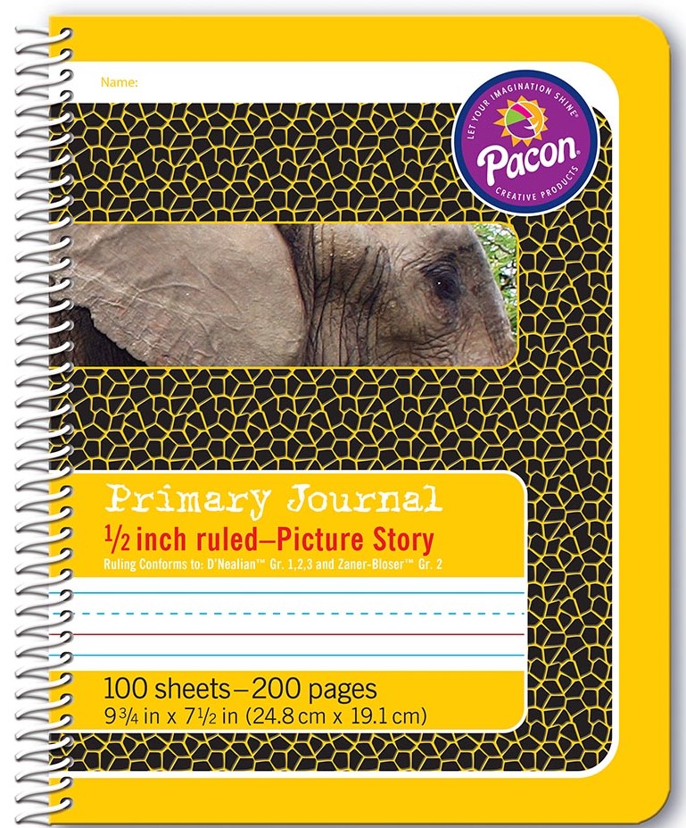 SPIRAL COMPOSITION BOOK 0.5&quot; PICTURE STORY (9.75&quot;x7.5&quot;)(24.7cmx19cm) 100 sheets yellow