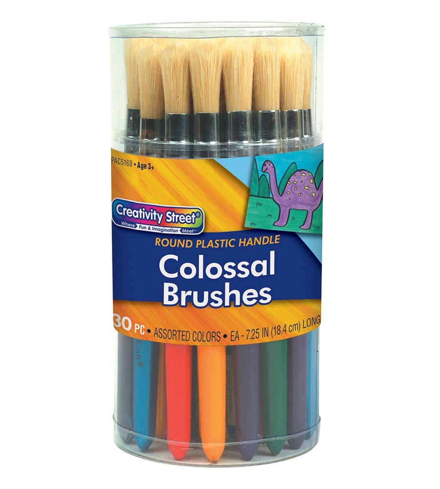 BRUSHES, COLOSSAL ROUND ASST COLORS, 30CT