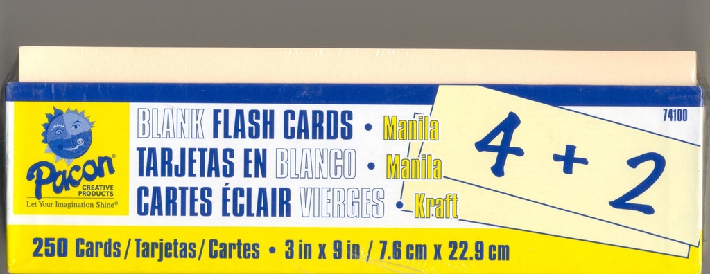 FLASH CARDS BLANK MAN 7.6cm.x 22.9cm.(250 CT)