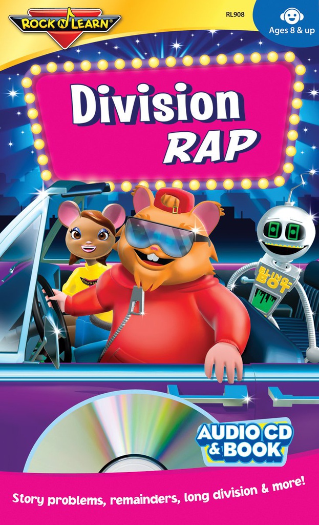 Division Rap CD &amp; Activity Book Story Problems, Reminders &amp; more Ages 8 + (32 pg books)