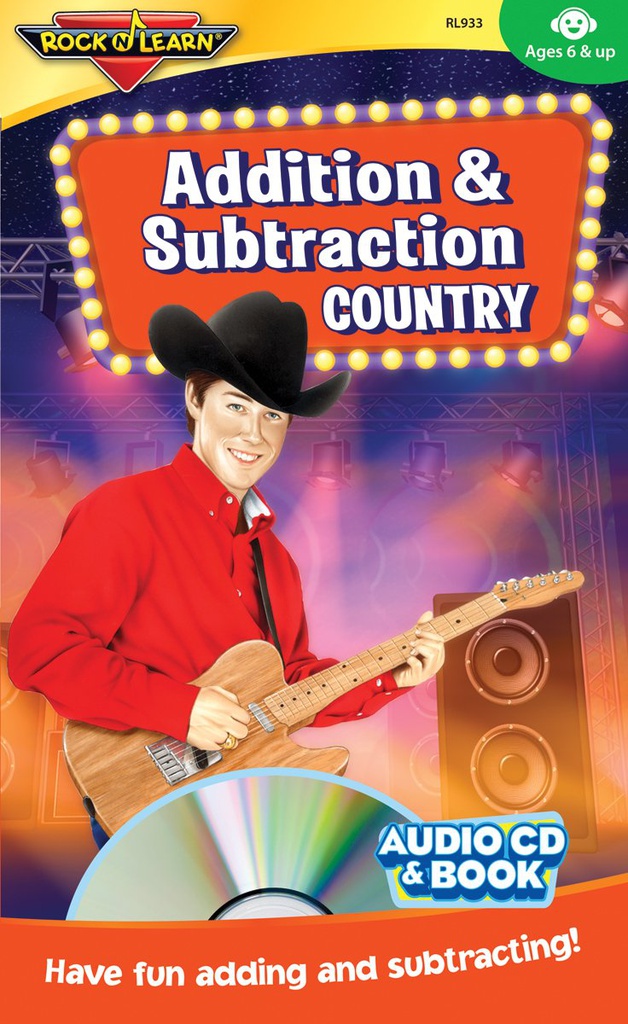 Rock 'N Learn Addition &amp; Subtraction Country Audio CD &amp; Book Ages 6 + (32 pg book)