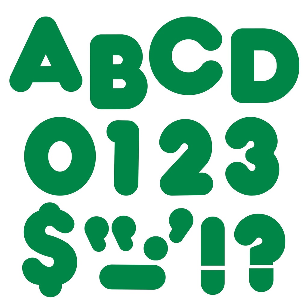 Kelly Green 4 Casual UC Ready Letters (71characters)( 4''=10.1cm)