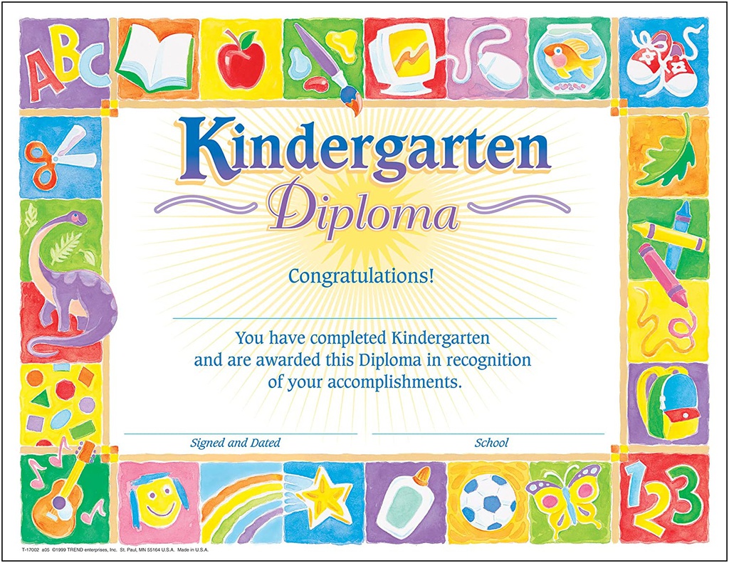 Classic Kindergarten Diploma (21.5cm x 28cm) (30 pcs)