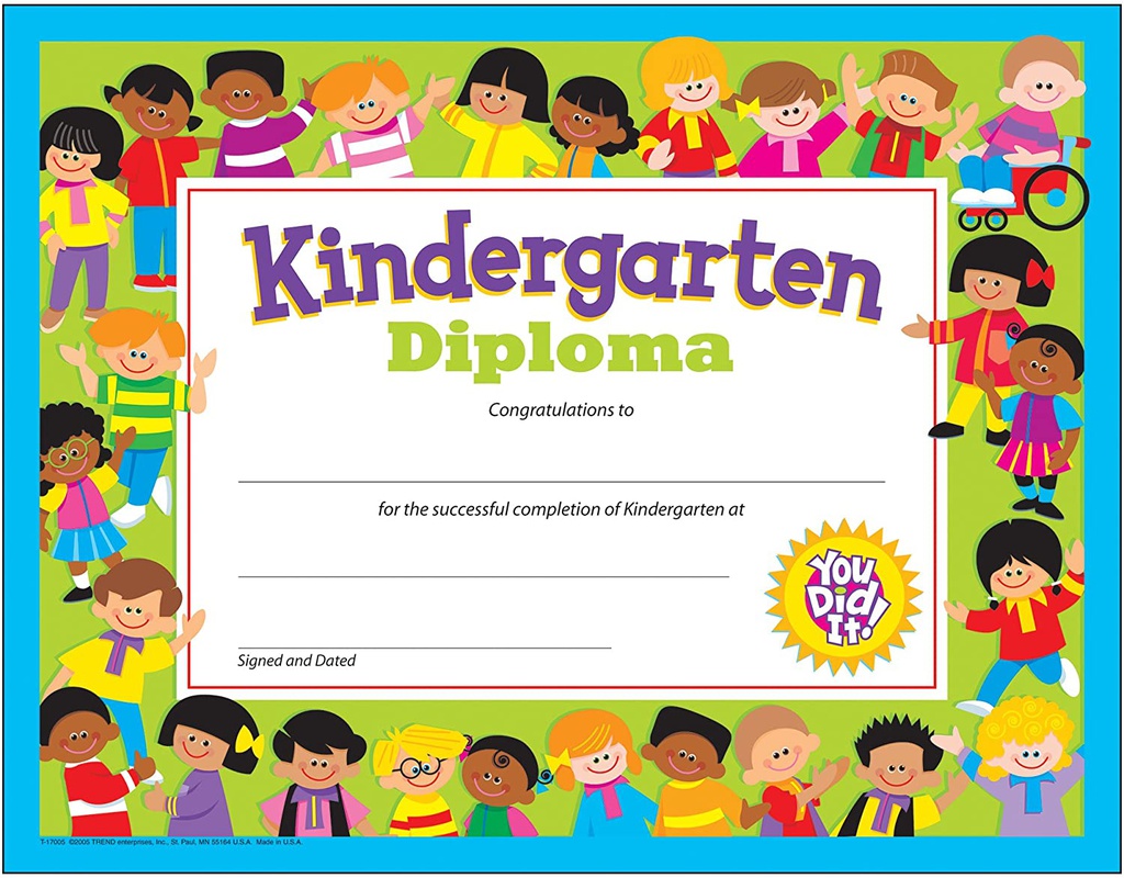 Kindergarten Diploma (21.5cm x 28cm)(30 pcs)