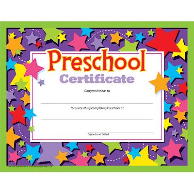Preschool Certificate (21.5cm x 28cm)(30 pcs)
