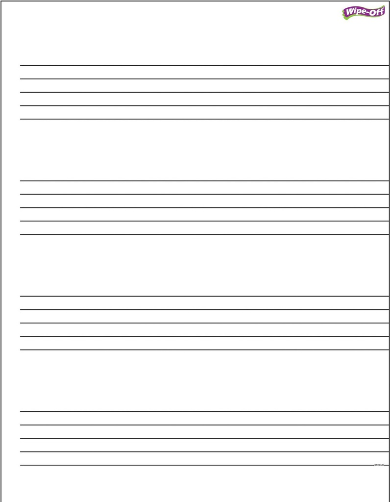 Music Staff Paper 17&quot; x 22&quot; (43cm x 56cm) WIPE-OFF