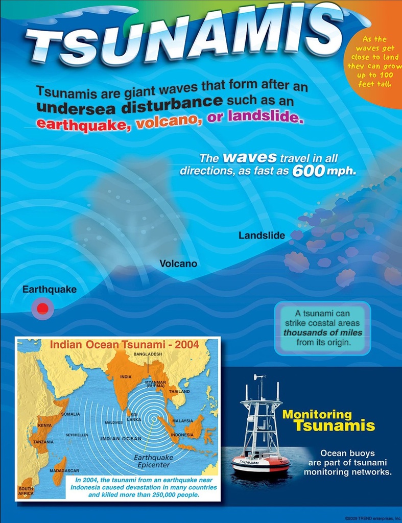 Tsunamis Chart 17''x22''(43cmx55cm)