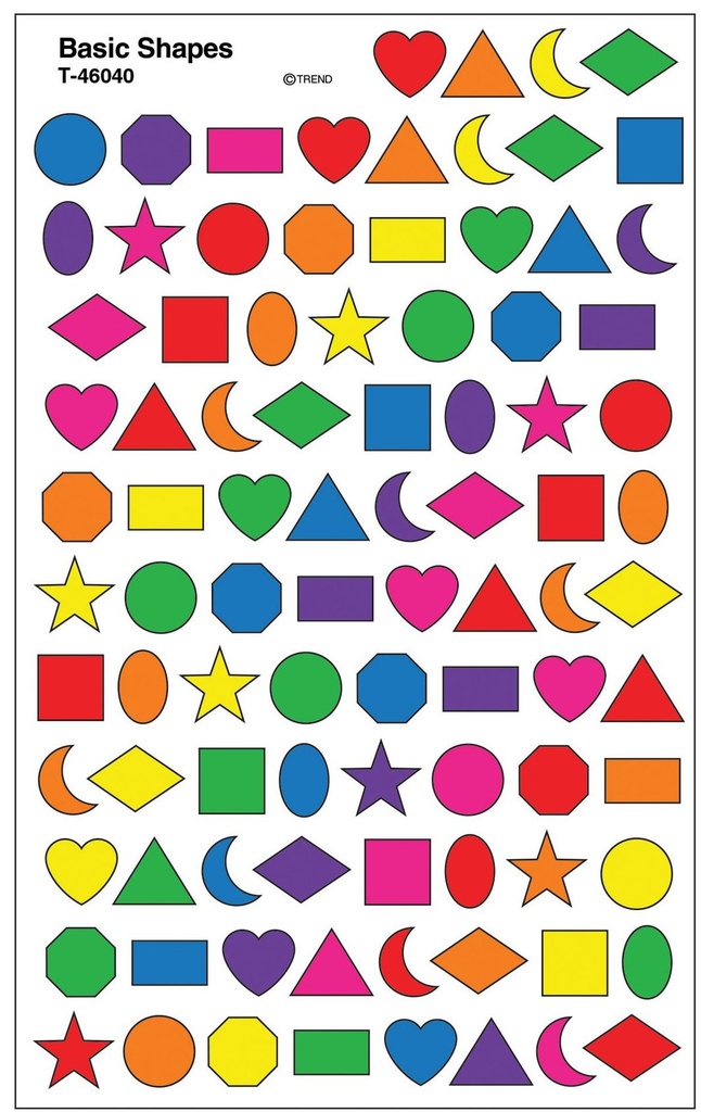 Basic Shapes Stickers (8sheets)(800stickers)