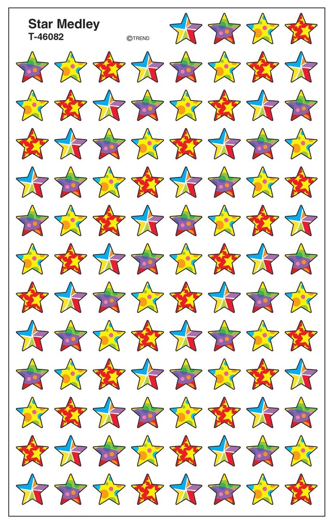 Star Medley Super Shapes Stickers (8 sheets) (800stickers)