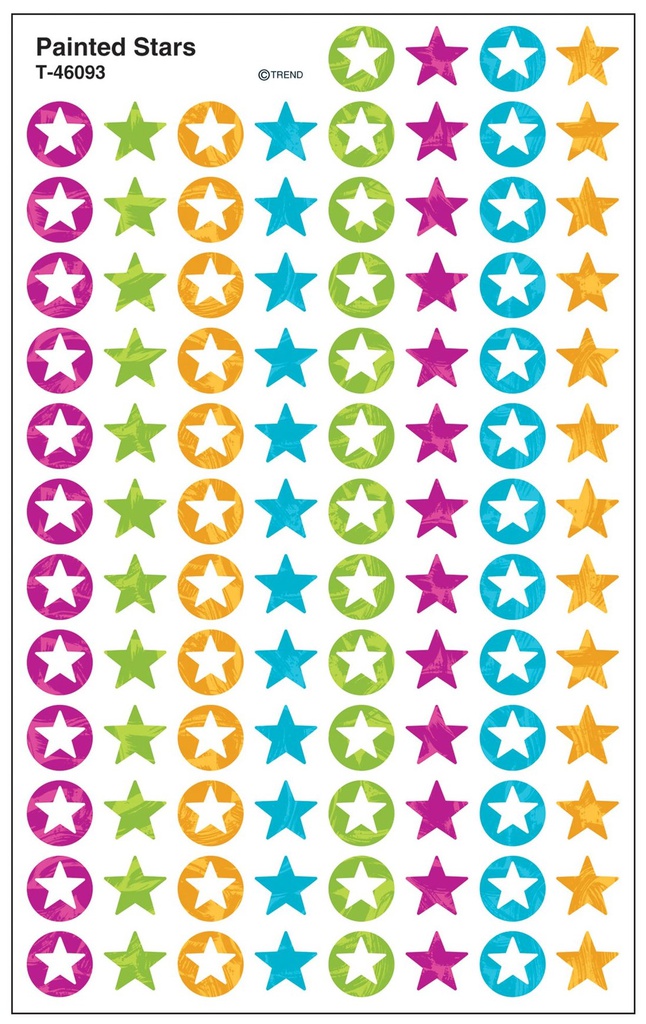 Painted Stars Super Shapes Stickers (8 sheets)