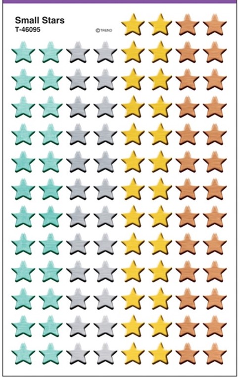 I  Metal™ Small Stars Super Shapes Stickers (8 sheets) (1cm)