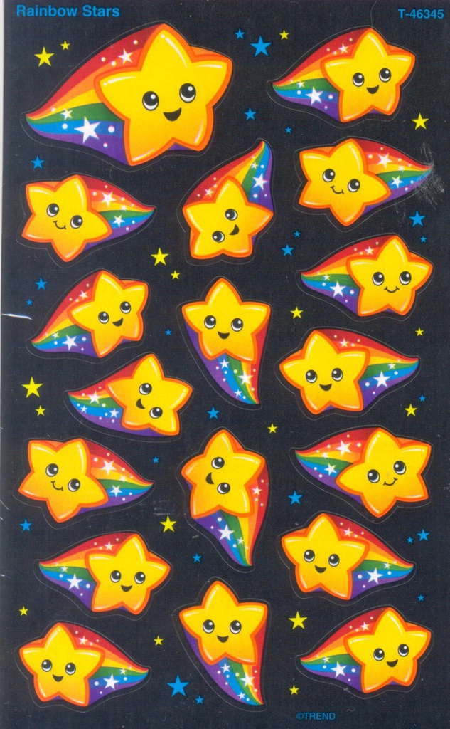 Rainbow Stars Super Shapes Stickers (8 Sheets) (1.5cmx1.5cm)