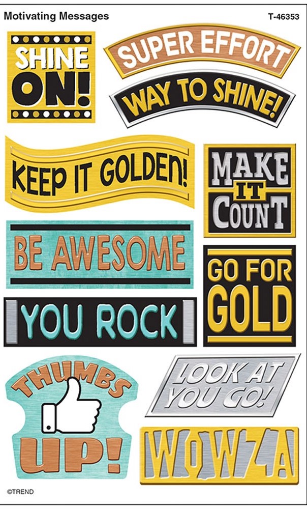 I  Metal Motivating Messages Stickers (8sheets)(88stickers)