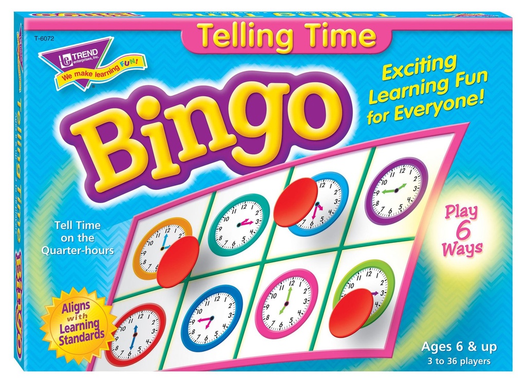 Telling Time Bingo Age: 6 &amp; up  (2-36 players) (36cards)