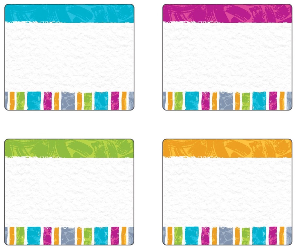 Color Harmony Stripes Nametags (3''x2.5'')(7.6cmx6.3cm)(36pcs)