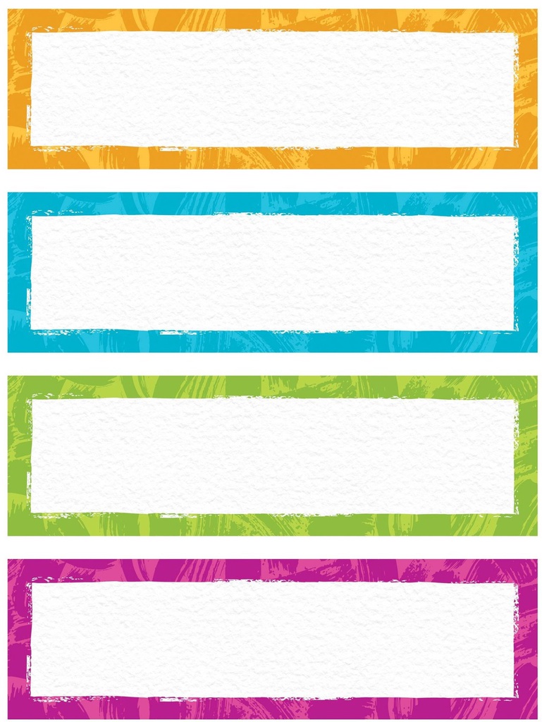 Color Harmony Paint Strokes Nameplates (4designs)(30pcs)