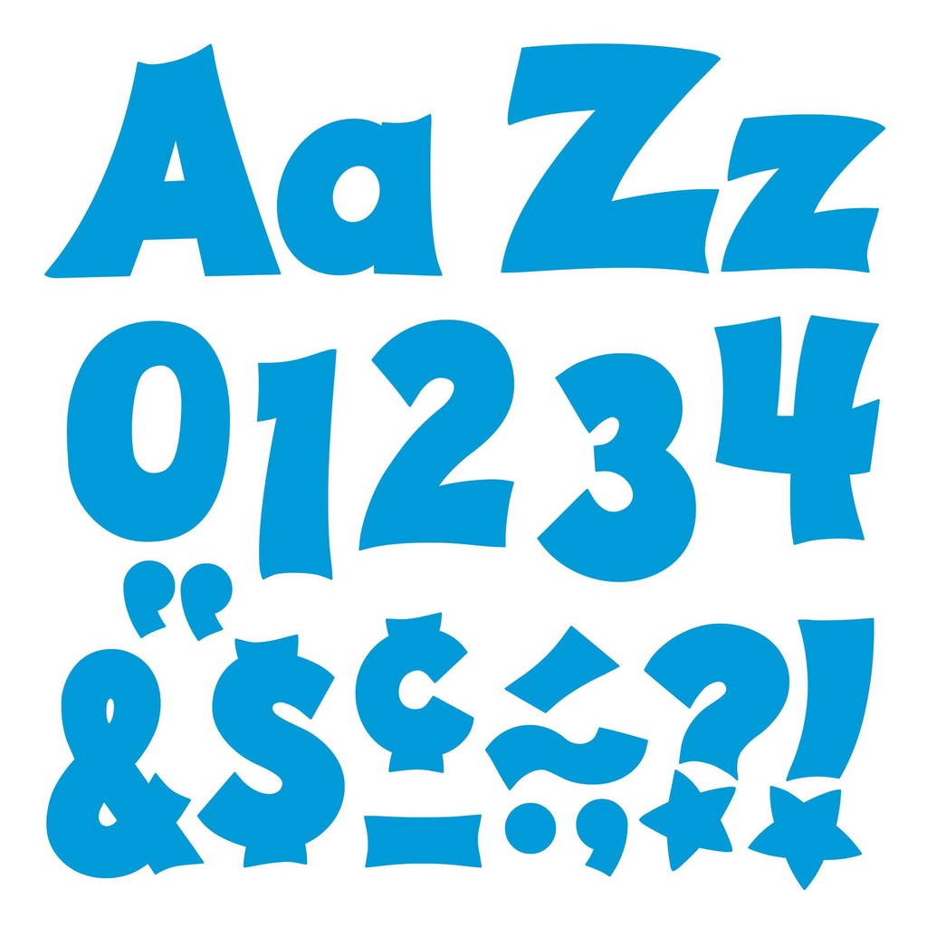 Blue 4&quot; Friendly Combo Letters  25cm x 23cm (225 characters)