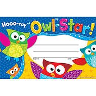Hooo-ray Owl-Star! Award 14cm.x 21 1/2 cm.(30 sheets)