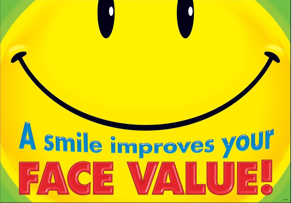 A smile improves your face Poster 13.3''x19''(33.7cmx48.2cm)