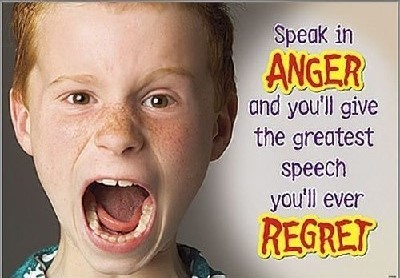 Speak in Anger and you'll give the greatest speech you'll never Regret.Poster (48cm x 33.5cm)