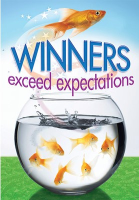 Winners exceed expectations. Poster  (48cmx 33.5cm)