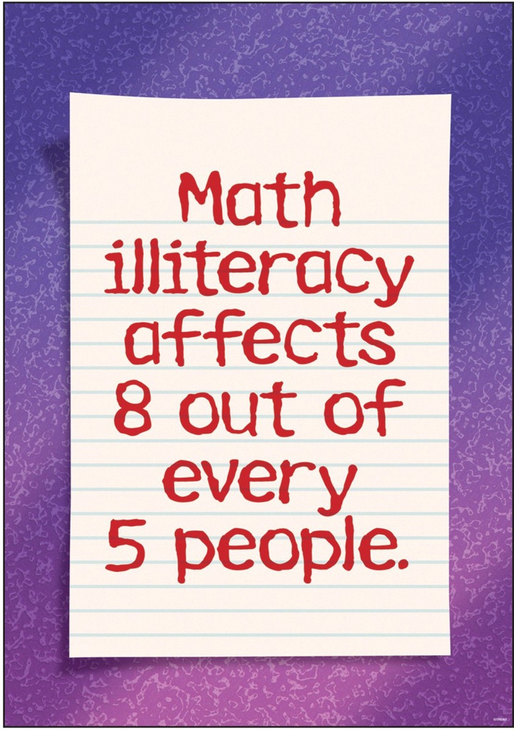 Math illiteracy affects 8 out of every 5 people.Poster (48cm x 33.5cm)