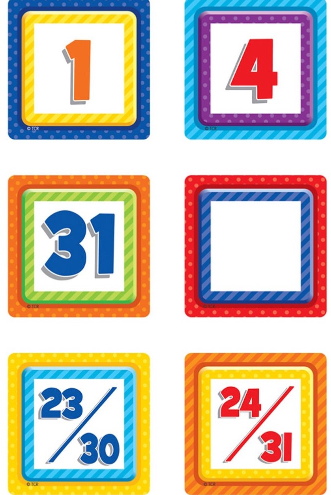 Playful Patterns Calendar Days (39pcs)(7cmx7cm)(2.7''x2.7'')